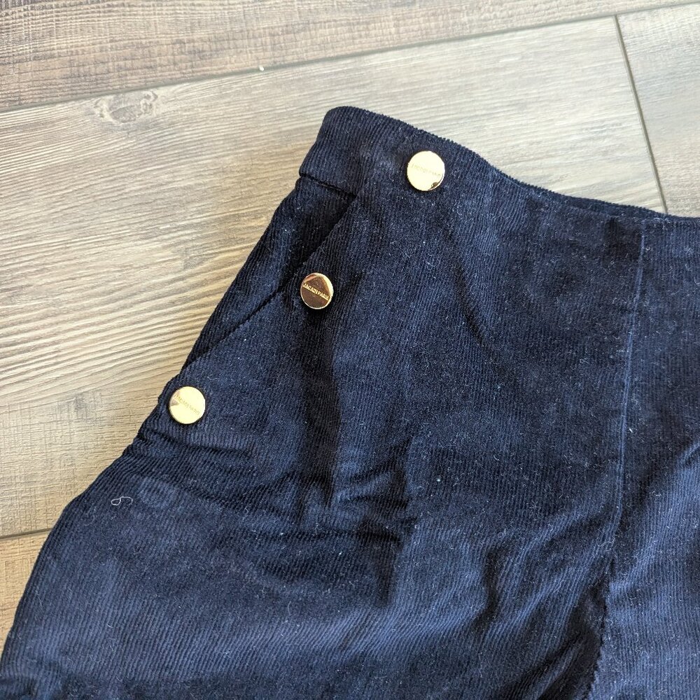 Jacadi Girl's Corduroy Cotton Pique Shorts Preppy Prep School Winter Navy 8 - Picture 3 of 7